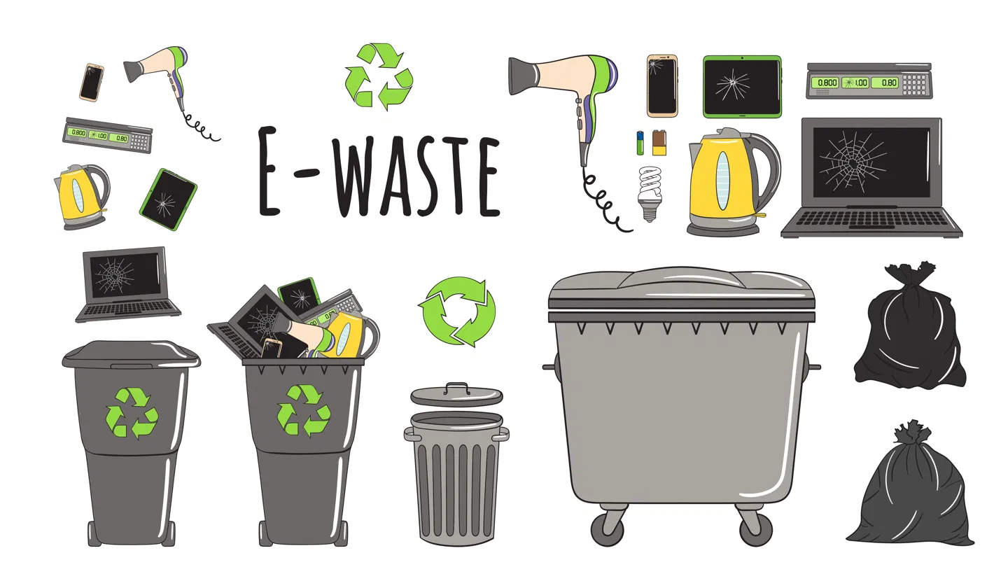 Waste electrical and electronic equipment ready for recycling